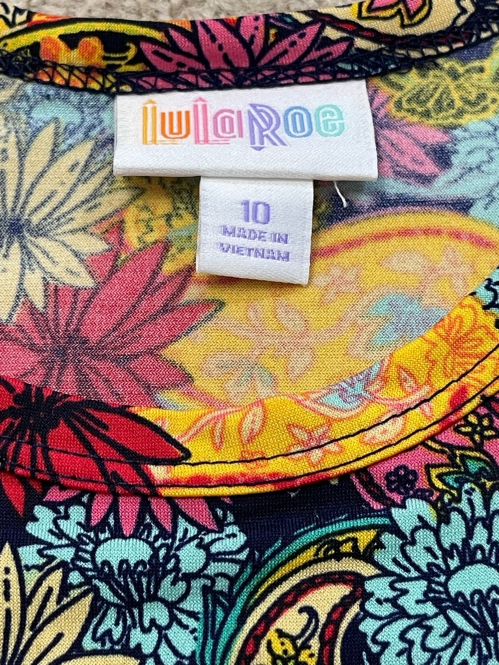 LuLaRoe Scarlett Kids stretch high low swing Dress Paisley Floral - Picture 2 of 2